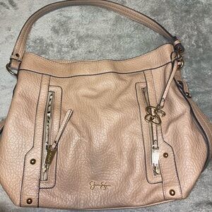 Jessica Simpson brown leather shoulder purse